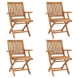Chaises pliables de jardin lot de 4 Bois de teck solide 551074551074