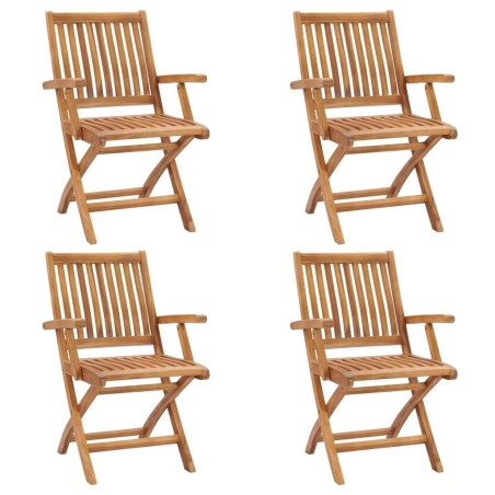 Chaises pliables de jardin lot de 4 Bois de teck solide 551074551074