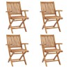 Chaises pliables de jardin lot de 4 Bois de teck solide 551074551074