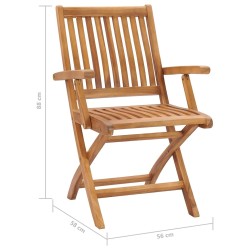 Chaises pliables de jardin lot de 4 Bois de teck solide 551074551074