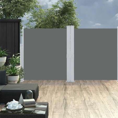 Auvent latéral double rétractable de patio 170x600cm Anthracite 551077551077