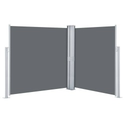 Auvent latéral double rétractable de patio 170x600cm Anthracite 551077551077