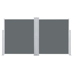 Auvent latéral double rétractable de patio 170x600cm Anthracite 551077551077