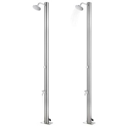 Douche de jardin avec base marron 220 cm Acier inoxydable 551090551090