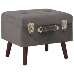 Tabourets de rangement lot de 3 Gris Velours 551092551092
