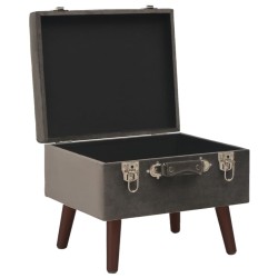 Tabourets de rangement lot de 3 Gris Velours 551092551092