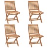 Chaises pliables de jardin avec coussins lot de 4 Teck solide 551096551096