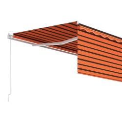 Auvent manuel rétractable avec store 4x3 m Orange et marron 551104551104