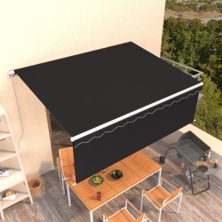 Auvent manuel rétractable avec store 4x3 m Anthracite 551105551105