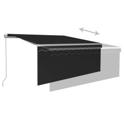 Auvent rétractable manuel avec store 3,5x2,5 m Anthracite   551106551106