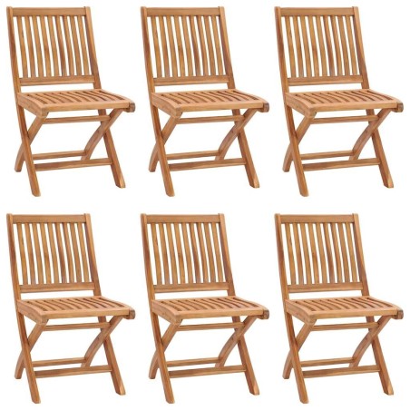 Chaises pliables de jardin lot de 6 Bois de teck solide 551110551110