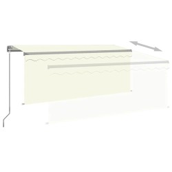 Auvent manuel rétractable avec store 3x2,5 m Crème   551117551117