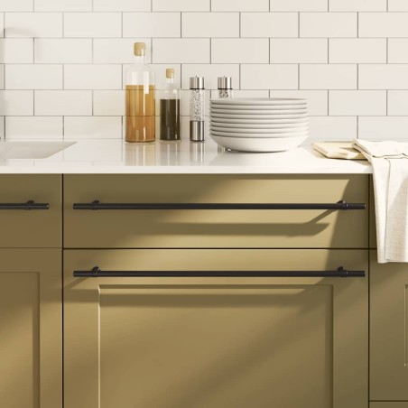 Poignées d'armoire 5 pcs noir 480 mm acier inoxydable 551120551120