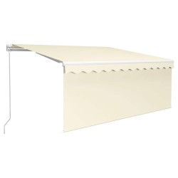 Auvent manuel rétractable avec store et LED 3x2,5 m Crème   551126551126