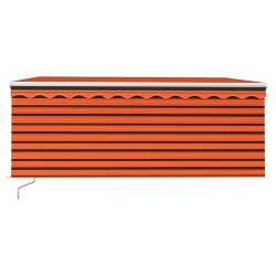 Auvent rétractable manuel store LED 3,5x2,5 m Orange et marron   551129551129