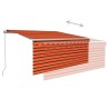 Auvent rétractable manuel store LED 3,5x2,5 m Orange et marron   551129551129