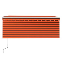 Auvent rétractable automatique avec store 3x2,5 m Orange marron 551131551131