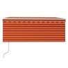 Auvent rétractable automatique avec store 3x2,5 m Orange marron 551131551131