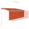 Auvent rétractable automatique avec store 3x2,5 m Orange marron 551131551131