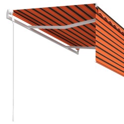 Auvent rétractable automatique avec store 3x2,5 m Orange marron 551131551131