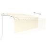Auvent rétractable automatique avec store 3,5x2,5 m Crème   551132551132