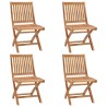 Chaises pliables de jardin avec coussins lot de 4 Teck solide 551136551136