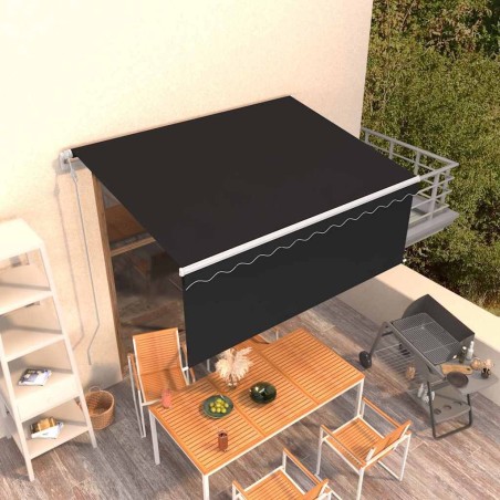Auvent rétractable automatique avec store 3,5x2,5 m Anthracite   551137551137