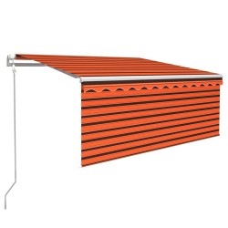 Auvent rétractable automatique store 3,5x2,5 m Orange et marron   551138551138