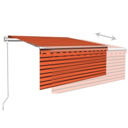 Auvent rétractable automatique store 3,5x2,5 m Orange et marron   551138551138