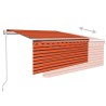Auvent rétractable automatique store 3,5x2,5 m Orange et marron   551138551138