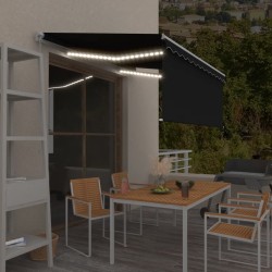 Auvent manuel rétractable avec store et LED 3x2,5 m Anthracite   551145551145