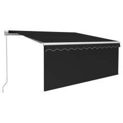 Auvent manuel rétractable avec store et LED 3x2,5 m Anthracite   551145551145