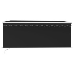 Auvent manuel rétractable avec store et LED 3x2,5 m Anthracite   551145551145