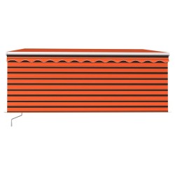 Auvent rétractable manuel avec store 3,5x2,5 m Orange et marron   551147551147