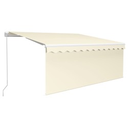 Auvent rétractable manuel avec store et LED 3,5x2,5 m Crème   551149551149