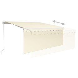 Auvent rétractable manuel avec store et LED 3,5x2,5 m Crème   551149551149