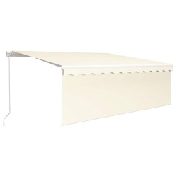 Auvent manuel rétractable avec store 4x3 m Crème 551151551151