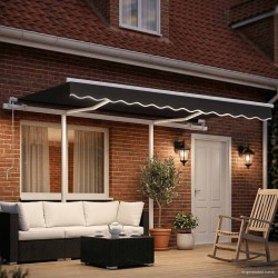 Auvent manuel rétractable avec LED 3,5x2,5 m Anthracite 551166551166