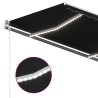 Auvent manuel rétractable avec LED 3,5x2,5 m Anthracite 551166551166