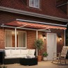 Auvent manuel rétractable avec LED 3,5x2,5 m Orange et marron 551167551167