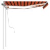 Auvent manuel rétractable avec LED 3,5x2,5 m Orange et marron 551167551167