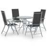 Ensemble à manger de jardin 5pcs aluminium et textilène argenté 551170551170