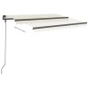 Auvent manuel rétractable avec poteaux 3x2,5 m Crème 551172551172