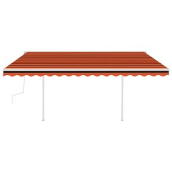 Auvent manuel rétractable avec poteaux 4x3 m Orange et marron 551177551177