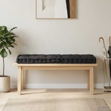 Coussin de plancher de palette Coton 120x40x7 cm Noir 551195551195