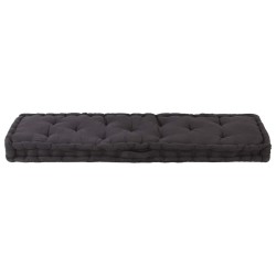 Coussin de plancher de palette Coton 120x40x7 cm Noir 551195551195