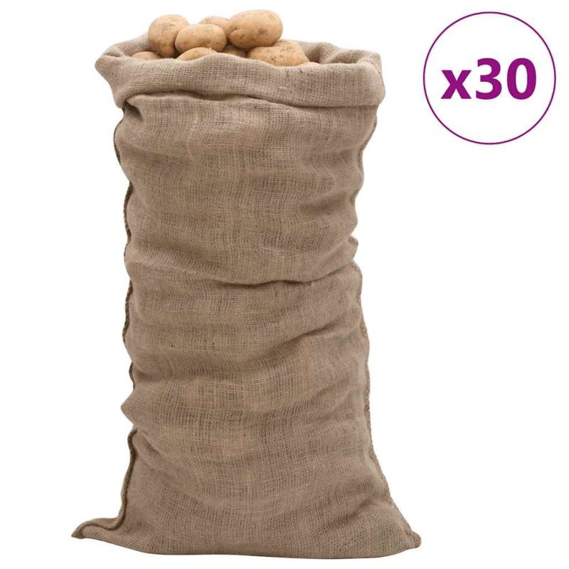 Sacs en jute 30 pcs 65x135 cm 100 % jute 220 g/m² 551209551209