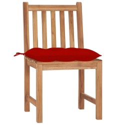 Chaises de jardin lot de 4 avec coussins Bois de teck massif 551242551242