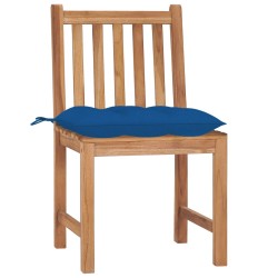 Chaises de jardin lot de 4 avec coussins Bois de teck massif 551250551250