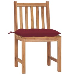 Chaises de jardin lot de 4 avec coussins Bois de teck massif 551251551251